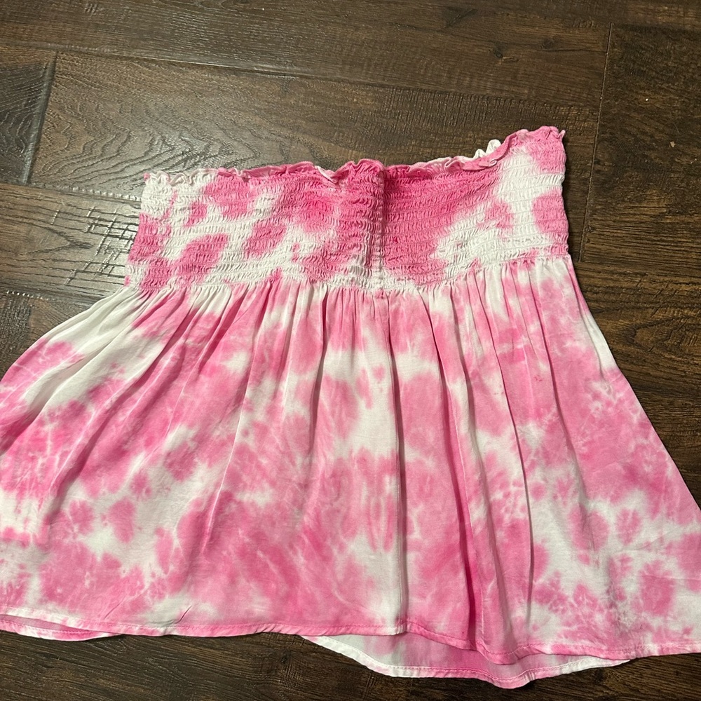 NWT Disco silk mini skirt - pink and white size XS
